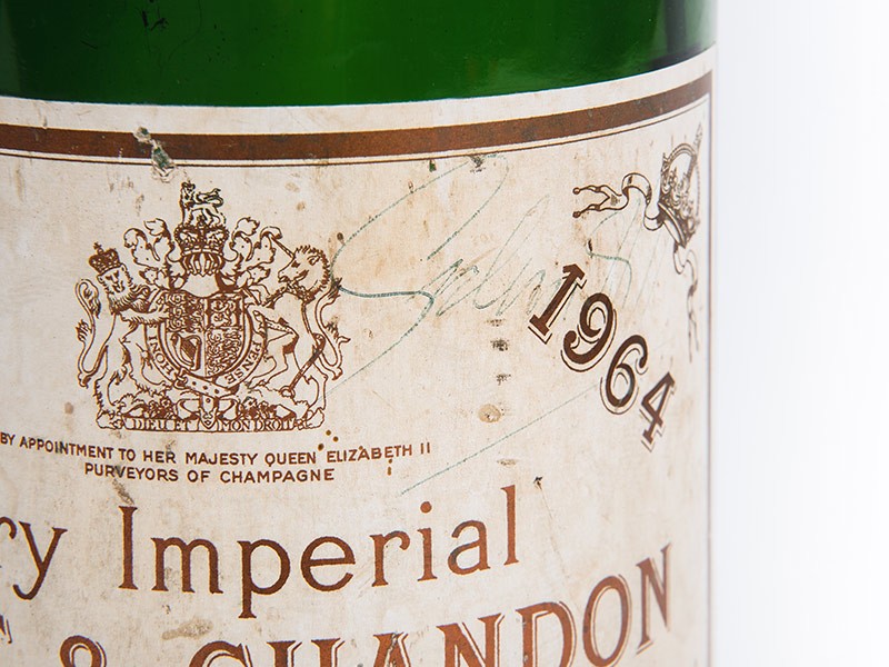 Graham Hill 1971 International Trophy Signed Champagne Bottle