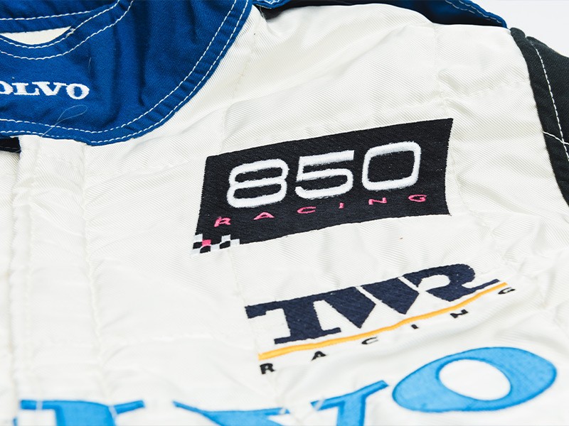 1995 Kelvin Burt Volvo BTCC race suit, boots and gloves