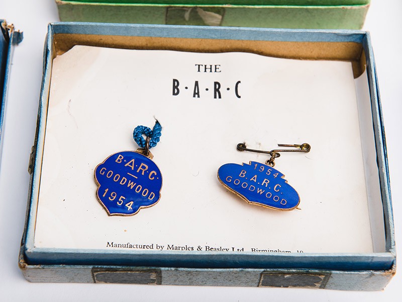 Original complete set of BARC Goodwood badges