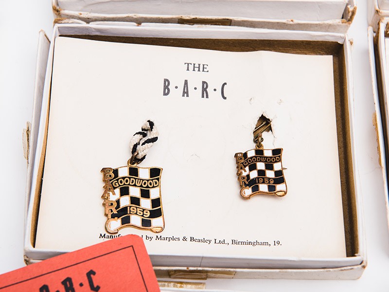 Original complete set of BARC Goodwood badges