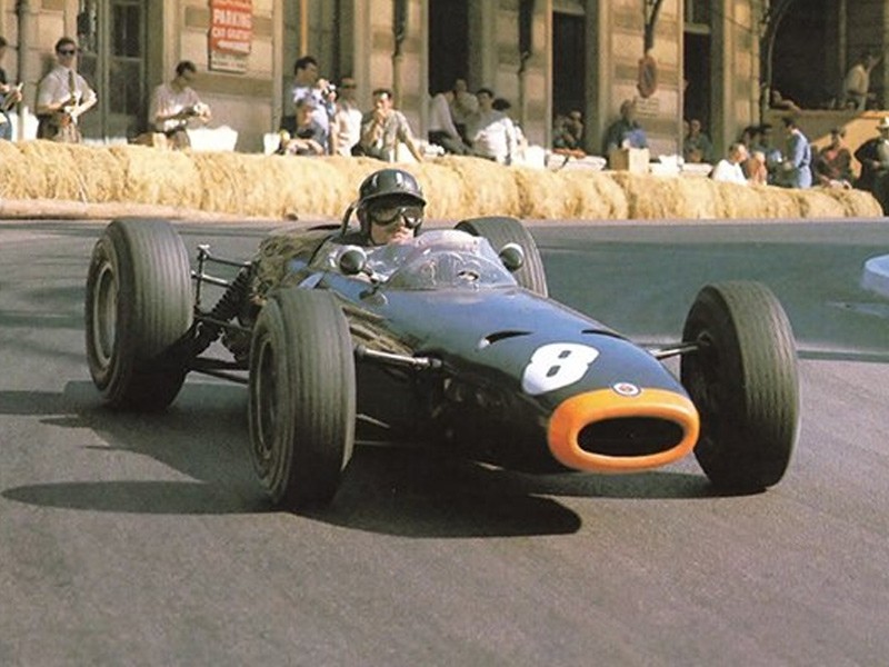 Graham Hill on his way to victory at the 1964 Monaco Grand Prix