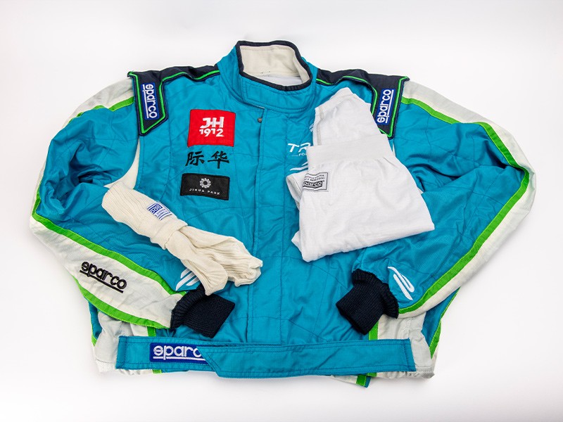 Jarno Trulli Formula E Steering Wheel, Race Suit & Balaclava