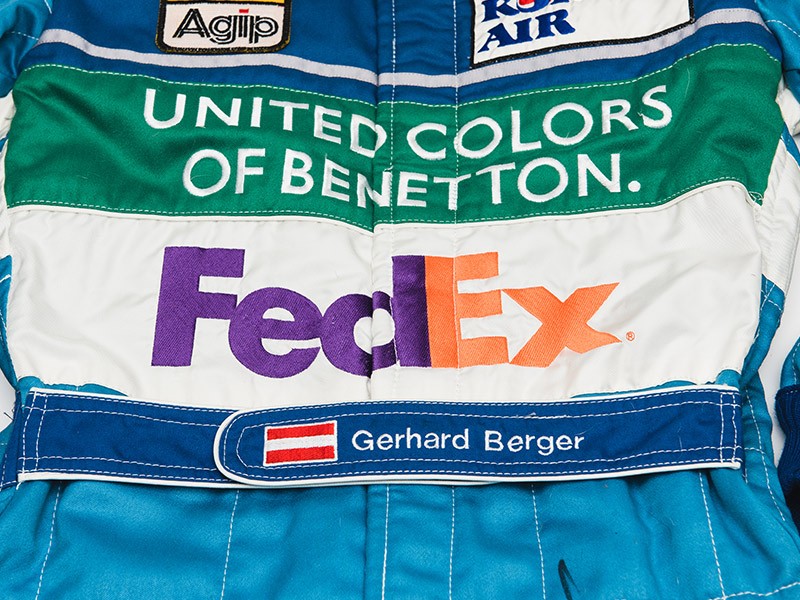 Gerhard Berger Signed 1997 Benetton F1 Overalls