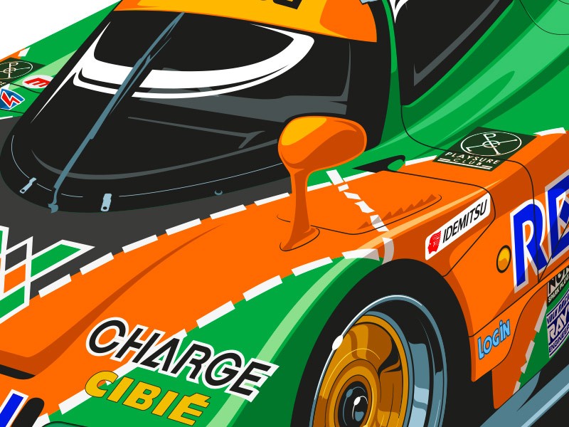 Limited Edition Mazda 787B Print Signed by Bertrand Gachot & Johnny Herbert