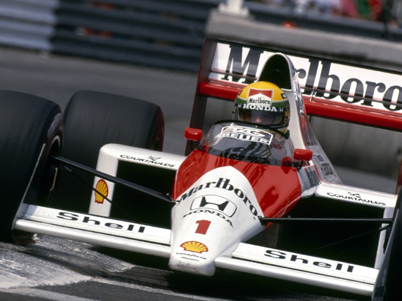 Ayrton Senna in the McLaren MP4/5