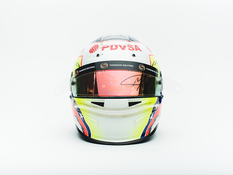 Pastor Maldonado Signed 2011 Williams Helmet